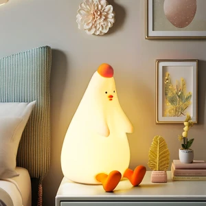 Portable Small Cute Gift Lights Usb Night Child Table Mini Silicon Led Chick Baby Switch Kids Silicone Bedroom Light Lamp