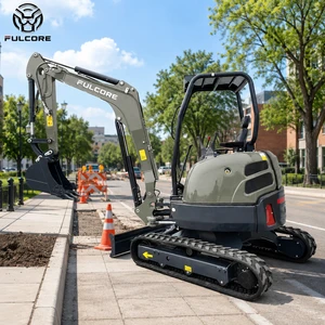 FULCORE Top Performance Mini Excavator High Precision Valve For Fine Grading Work No Cabin Design Mini Excavator