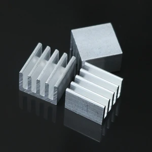 14x14x10mm Small Aluminum Heat Sink Router CPU Components Thermal Conductive Adhesive Secures Mainboard Electronic Cooling