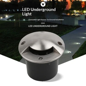 Outdoor IP67 Waterproof LED Stainless Steel Embedded Underground Ground Lamp for Garden Courtyard Landscape