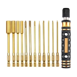 12 in 1 Quick Change Bits Hexagonal Phillips Slotted Screwdriver Nut Driver Tool Set OEM Customizable for RC Model