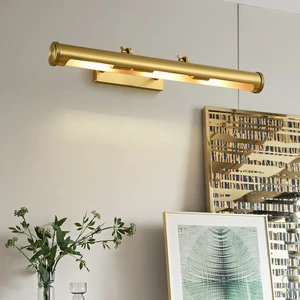Full Copper Mirror Front Light Bathroom Vanity Wall Lamp for Makeup Dressing Table Living Room Corridor Bedroom Decor