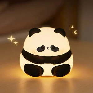 Hot Sale Rechargeable Touch Silicone Night Light Cute Panda Lamp Mini Size For Kids Room For Sleep