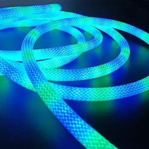 Energy Saving Silicon Weaving Style Ip67 Waterproof Bridge Lighting Color Changing Dc 5v Rgb Led Rgb Neon Rope Light