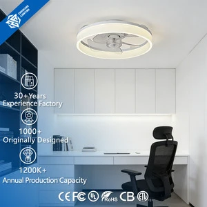 Low Noise LED Fan Ceiling Light Remote Control Adjustable Wind Speed Energy Saving 2 In1 Fan Light Fixture For Interior Lighting