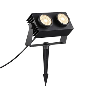 Modern High Quality 2*20W IP65 Aluminum Black Outdoor Led Flood Light with Spike Mount for Garden Use