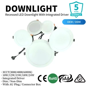 Deep Recessed LED Downlight 70mm 90mm 110mm 140mm 150mm 3CCT 10W 15W 24W AU NZ Plug SAA CE Factory Wholesale OEM ODM Australia