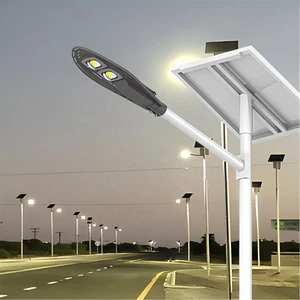 6000lm IP65 Waterproof Solar Powered Aluminum DC Warehouse Outdoor Lamp 60W LED Bridgelux 3000-6000K Road Street Light