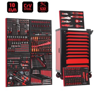 Professional 10 Drawers Roller Tool Sets Box Storage Tool Trolley/ Chest/ Cabinet / Cart 532pcs