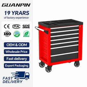Durable Cold Rolled Steel Tool Chest with Top Organizer Tray 7-Layer Tool Trolley for Auto Mechanics