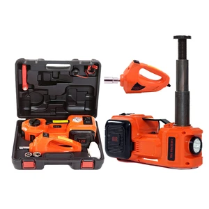 12V 3-in-1 Car Tool Kit, Hydraulic Electric Jack Tire Inflator Impact Wrench Set OEM Supported for Vehicle Emergency Repair