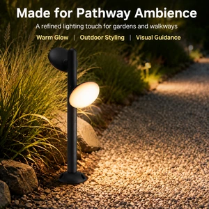 IP65 Modern 20W LED Bollard Light Die-cast Aluminum Rotatable Disc Double Head 608mm Pathway Garden Post Lamp L813/2A-6