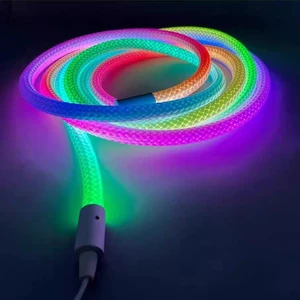 360-degree Illumination LED Neon RGB Silicone Woven Light Tube Indoor Hotel Atmosphere Lighting IP67 Rated Dimmable