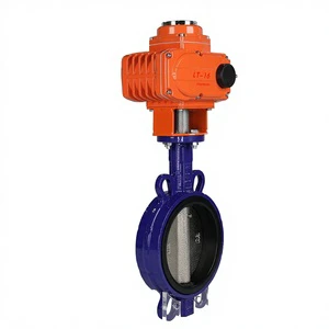 DC24V AC220V 4-20mA High Temperature Base Water Flow Control Explosion-proof 4 Inch Electric Butterfly Valve