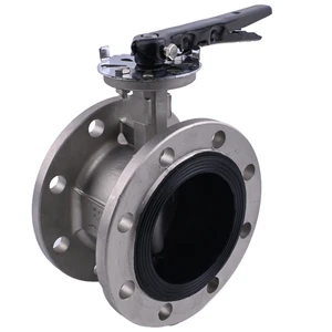 Manufacturer Custom Handle Stainless Steel Body with EPDM 45 Stainless Steel Pneumatic Application Flange Butterfly Valve