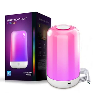 RGB LED Intelligent Smart Table Lamp Bedroom Bedside Lamp BT Mode APP Control Smart Night Light Ambient Light