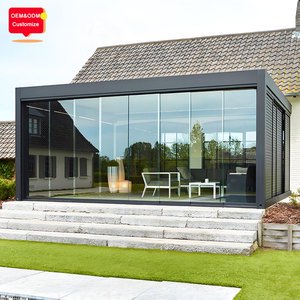 DIY Easy Installation Aluminium Louvered Roof Pergola Pavilion With LED Lights System