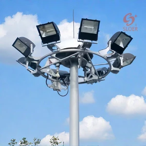 SLOER High Quality 15m 20m 25m 30m 35m 50m Galvanized Polygon Dodecagonal Stadium High Mast Light Pole