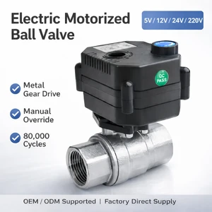 12v 24V Electric Motorized Ball Valve Stainless Steel Brass Pvc Plastic 1/2 Inch DN15 3/4 Inch DN20 Remote Water Flow Control