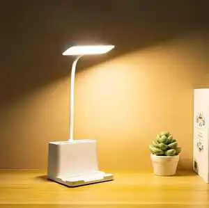 Factory Direct Sale Smart LED Desk Lamp USB Ceramic Components Office Bedroom Study Reading Multifunctional Stepless Brightness