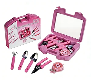 Garden Accessories Pink Gardening Tools Set 5PCS Heavy Duty Gardening Hand Tools with Storage Case Garden Products