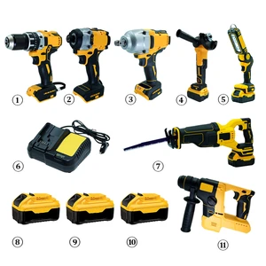 Power Tools Sets 20V MAX High Torque Cordless Drill Driver Wrench Grinder Saw Tool Kit for Professional Contractor Use