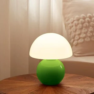 Minimalist Modern LED Nightstand Lamp Cute Mini Mushroom Table Remote Control Simple DC Supply Bedside Decor for Bedroom Home