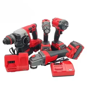 Electric Brushless Industrial Cordless Tool Set with Hard Case 4pcs 1 Set OEM