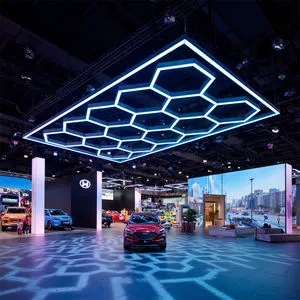 Hexagonal Design RGB Dimmable Car Wash Tunnel LED Lights Waterproof IP65 for Garden Road Hotel Use Aluminum Alloy Construction