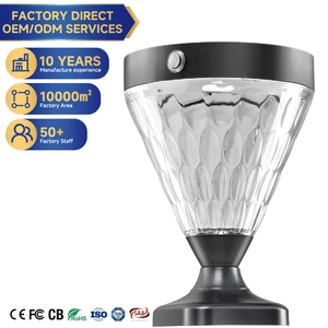 Waterproof Outdoor Solar Column Light Villa Gate Fence Wall Lamp for Garden Balcony