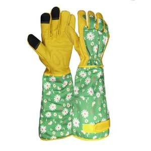 Long Cuff Water-Proof Leather Cut Resistant Roses Pruning Digging Safety Protection Yard Work Gardening Gloves