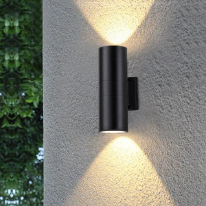 LED Outdoor Round Wall Lamp, Single/Double Head Up-Down Spotlight, 12W/6W Waterproof Exterior Light for Courtyard
