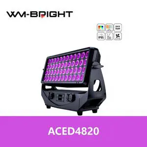LED Wall Washer 48x20W 6-in-1 RGBLAC IP65 Waterproof Aluminum Alloy High Power Stage Light DMX512 Ra90 CRI Daylight 10000lm