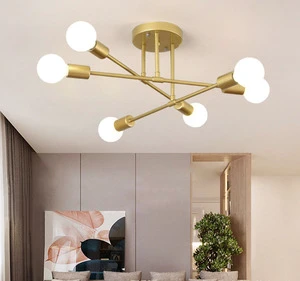 Morden Style Ceiling Lamp Simple Creative LED Iron Pendent Lights for Indoor E27 Multi-head Chandelier