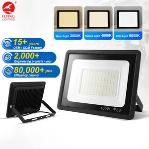 100W 200Watt Multi Color Aluminum Alloy LED Flood Light IP66 Waterproof for Garden Outdoor Use with High CRI 95 Remote Control