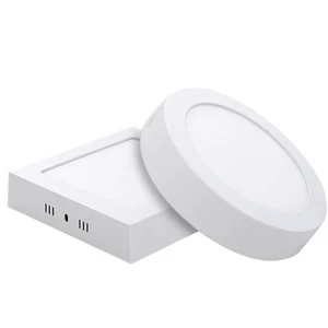 Factory Direct Sales Hotel Home Office 12W Aluminum SMD Surface Mounted Slim Square Round Ceiling Led Panel Light