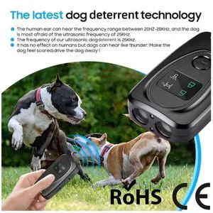 High Power Rechargeable Dual Ultrasound Emitter Flashlight With 32ft Range-Barking Silencer Repeller For All Dogs