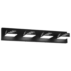 Modern 4-Light LED Vanity Light Fixture 25.59-Inch Black Wall Lighting with IP44 Waterproof for Bathroom Vanities