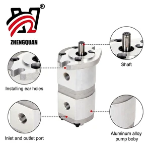 Zhengquan HGP-11A-F0.8/0.8R High Pressure Hydraulic Double Gear Pump Low Noise Aluminum Alloy Oil Pump for Hydraulic System