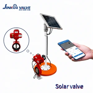 Solar Electric Butterfly Valve LoRa/4G Smart Water Valve with Remote Control and Wafer Connection for Farm Irrigation