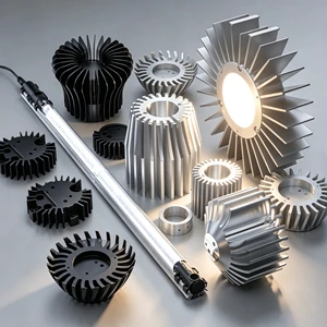 Custom OEM Aluminum Extruded Heatsink For LED Lighting Machining Services Fabrication Services Aluminium Heatsink Extrusion Die