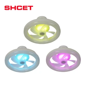 RGB New Design Mini Foldable Ceiling Fan with Led Light Remote Control Crystal 10.2 Inches Colar Fan Electric Light Fan Light