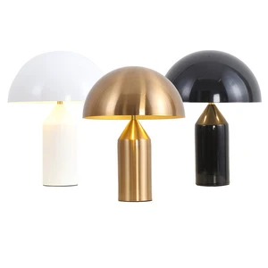 Modern Luxury Indoor Table Lamp Mushroom Gold Black White Iron Reading Light Villa House Restaurant Hotel Electric Supply