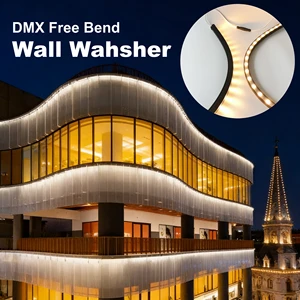 IP67 Outdoor Waterproof LED Wall Washer Pixel DMX512 Anti Glare 4000K Flex LED Wall Washer 25*26mm Silicone for Building Facades