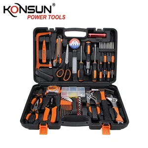 KONSUN 1214 50-Pc Professional Multi-Industry Tool Set | Hand Tools for Auto Repair, Electrical & Plumbing | Case Included