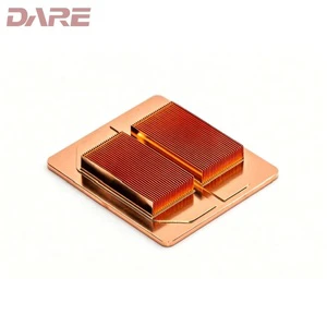 Wholesale Custom Pin Fin Pure Copper Heat Sink High Thermal Conductivity with Passivation Ultrasonic Cleaning for Electronics