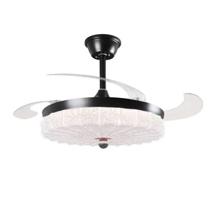 Huamai Invisible Fan Lamp Chandelier Remote Control ABS Material Retro Design Dining/Living/Bedroom Ceiling Fan Ra 97