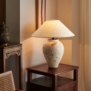 Manufacturers Sell Wabi-sabi Pottery Table Lamp Minimalist Simple Bedroom Bed Decoration Ceramic Table Lamp