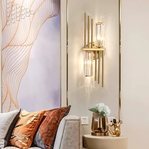 Hotel Bathroom Vanity LED Crystal Wall Light Modern Medium Metal Decorative Wall Lamp