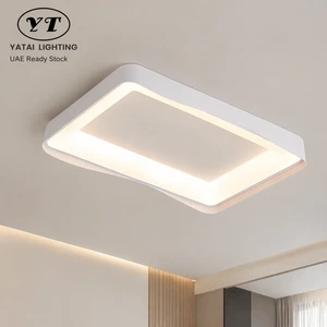 Modern Square Led Ceiling Light Surface Mount Remote Control Dimmable Acrylic Iron For Living Room Bedroom Office